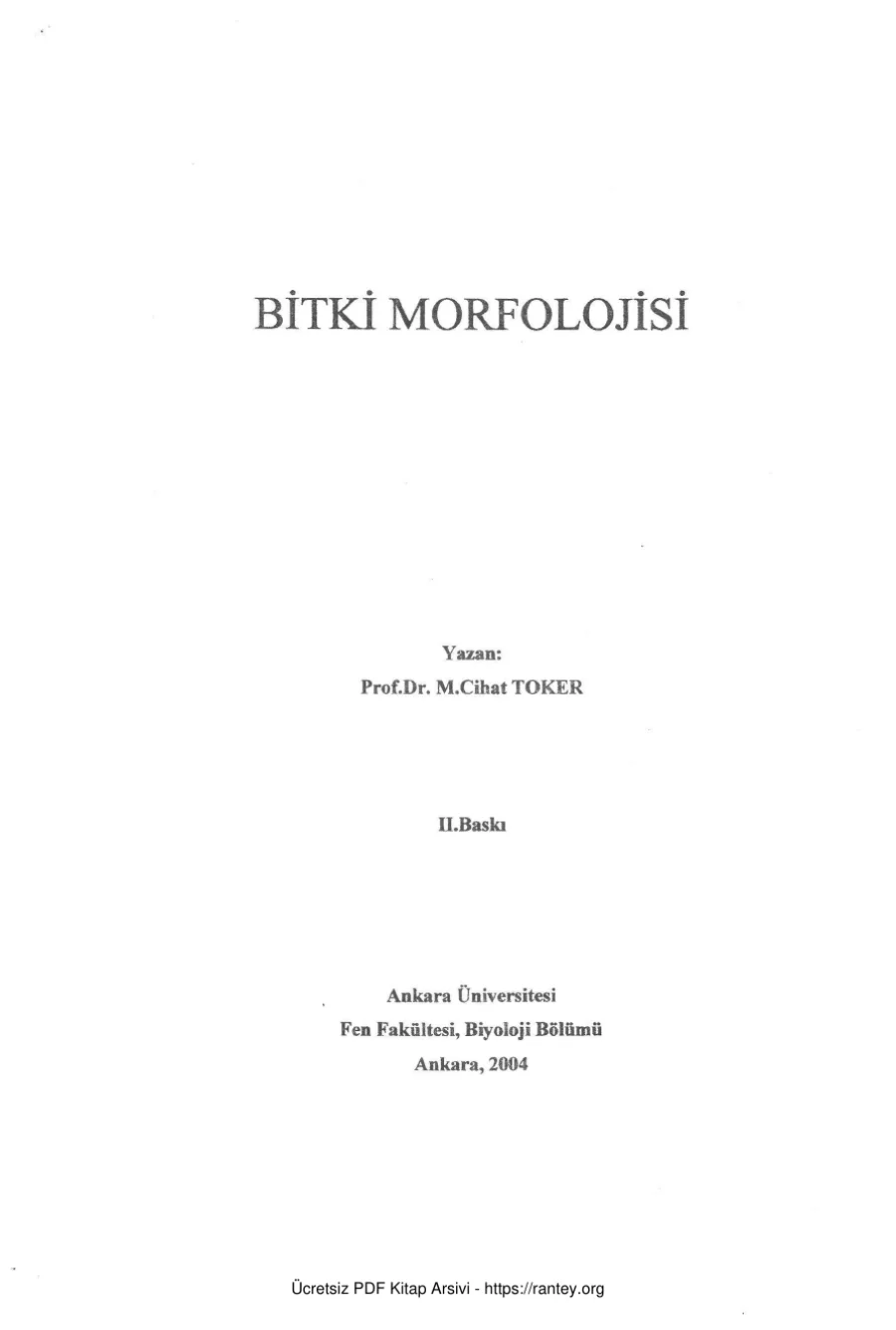 Bitki Morfolojisi kapak görseli