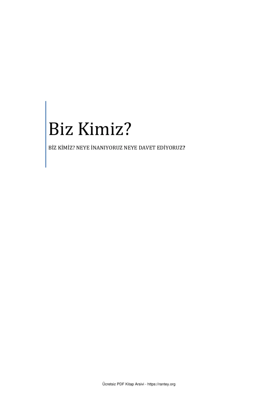 BİZ KİMİZ Ebu Abdulmumin Tekin Mıhçı kapak görseli