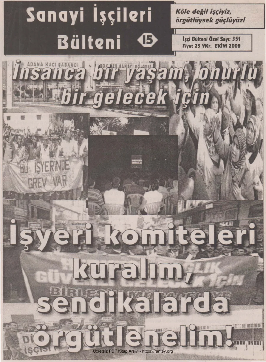 Bülteni 015 İşçi Bülteni Özel Sayı 351 Kasım 2008 kapak görseli
