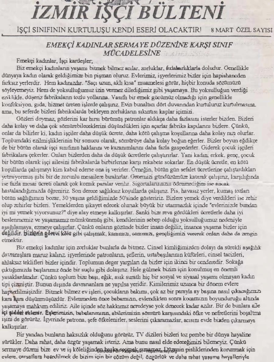 Bülteni 8 Mart Özel Sayısı kapak görseli