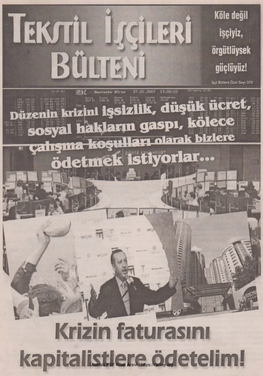 Bülteni İşçi Bülteni Özel Sayı 370 Aralık 2008 kapak görseli