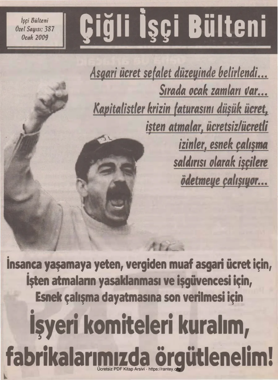 Bülteni İşçi Bülteni Özel Sayı 387 Ocak 2009 kapak görseli