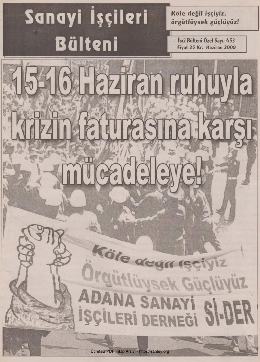Bülteni İşçi Bülteni Özel Sayı 453 Haziran 2009 kapak görseli