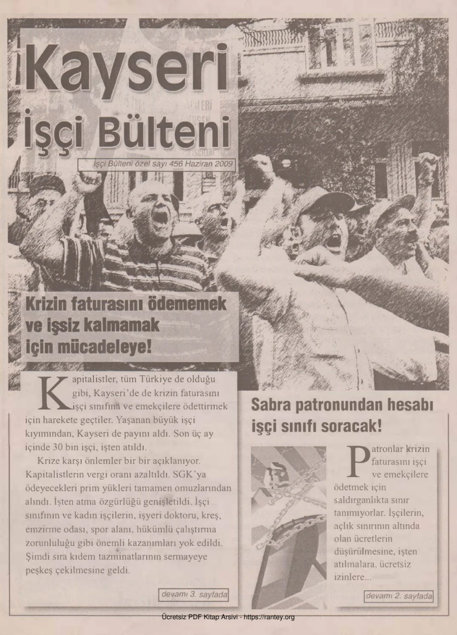 Bülteni İşçi Bülteni Özel Sayı 456 Haziran 2009 kapak görseli