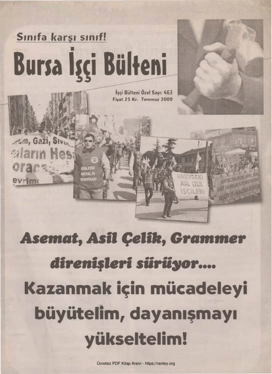 Bülteni İşçi Bülteni Özel Sayı 463 Temmuz 2009 kapak görseli
