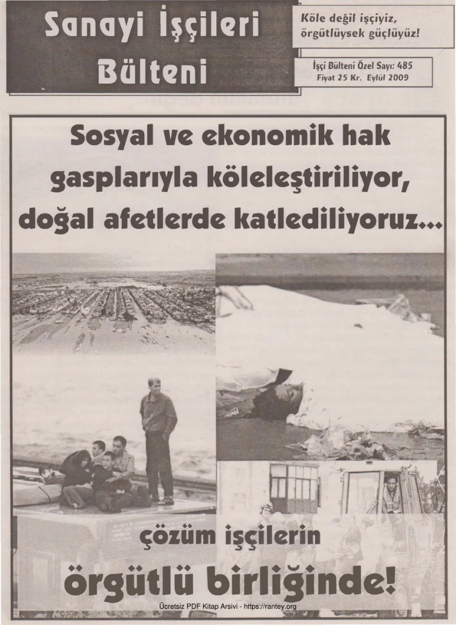 Bülteni İşçi Bülteni Özel Sayı 485 Eylül 2009 kapak görseli