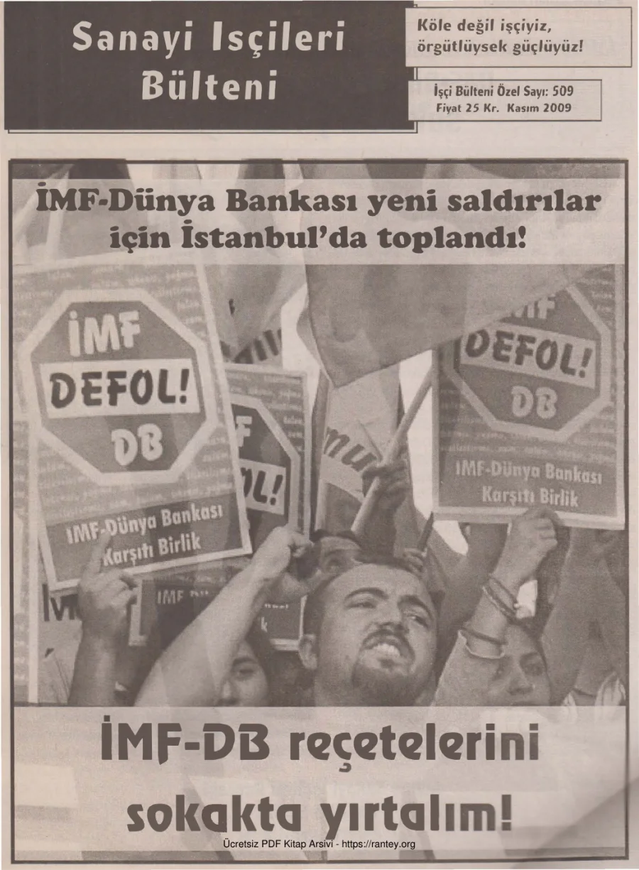 Bülteni İşçi Bülteni Özel Sayı 509 Kasım 2009 kapak görseli