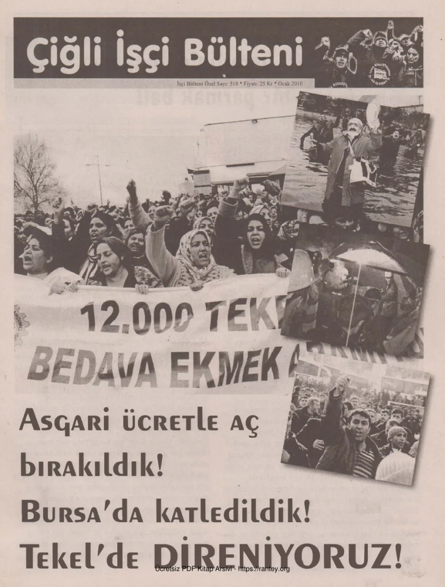 Bülteni İşçi Bülteni Özel Sayı 518 Ocak 2010 kapak görseli