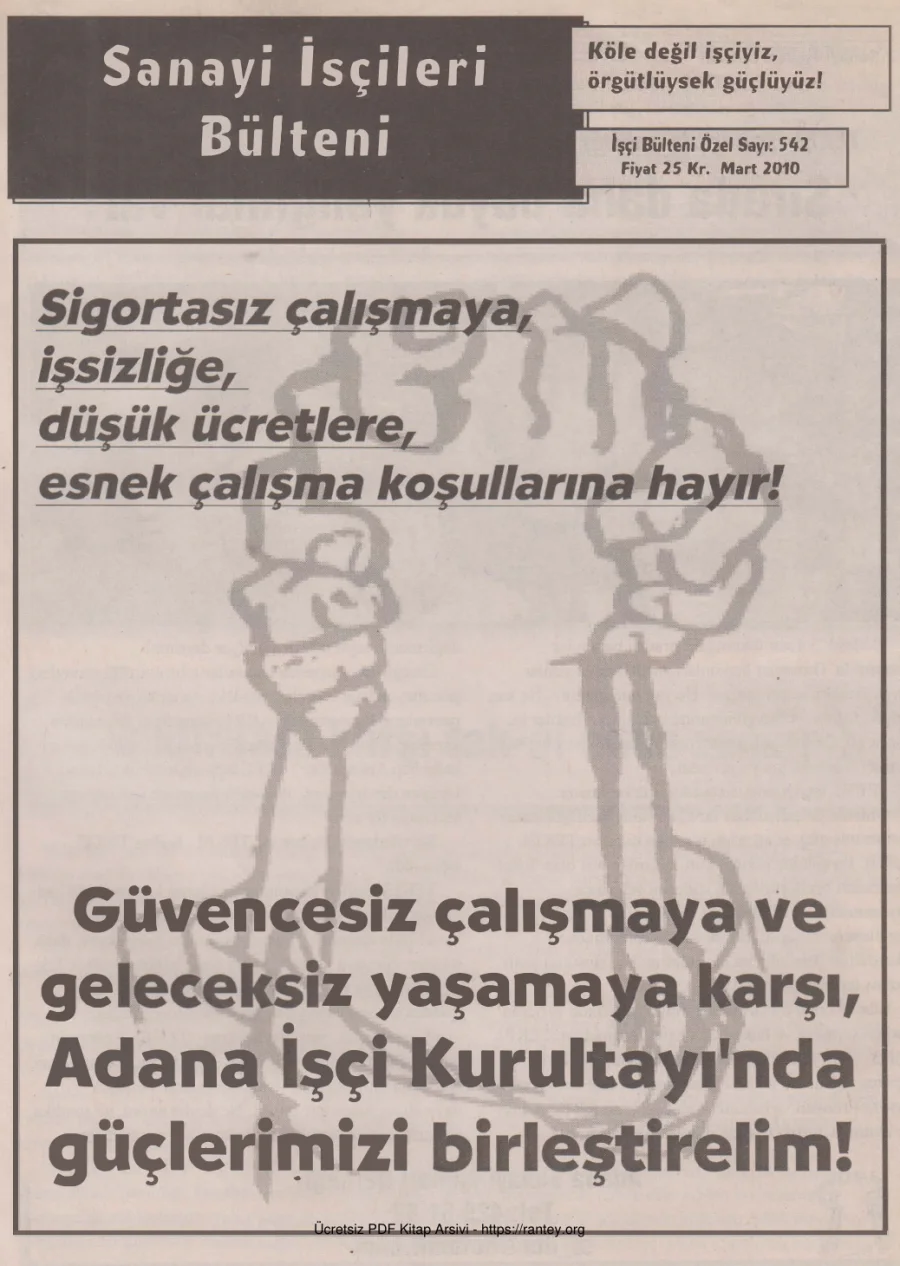 Bülteni İşçi Bülteni Özel Sayı 542 Mart 2010 kapak görseli