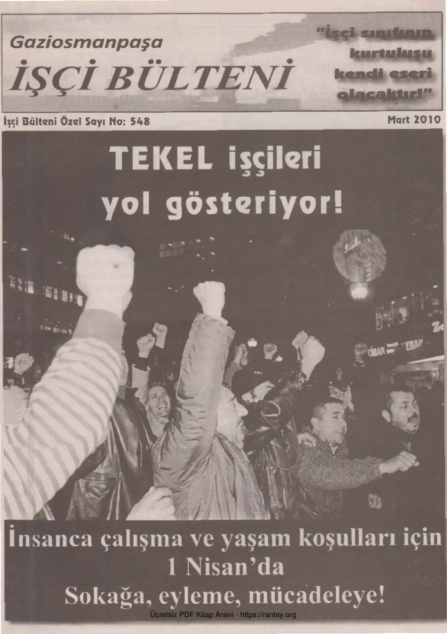 Bülteni İşçi Bülteni Özel Sayı 548 Mart 2010 kapak görseli