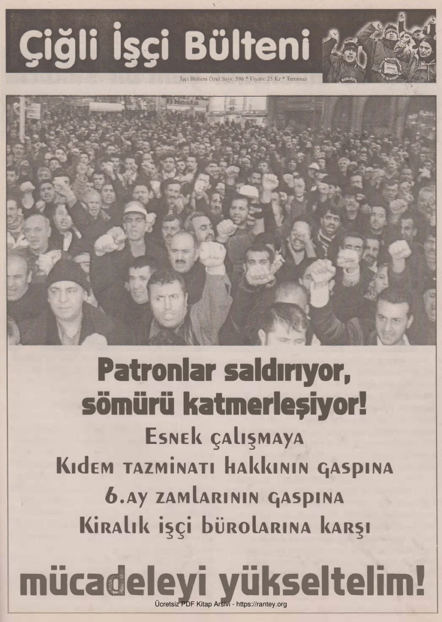 Bülteni İşçi Bülteni Özel Sayı 596 Temmuz 2010 kapak görseli