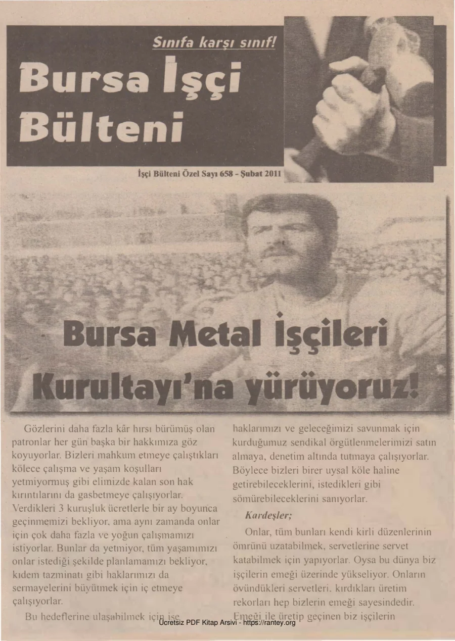 Bülteni İşçi Bülteni Özel Sayı 658 Şubat 2011 kapak görseli