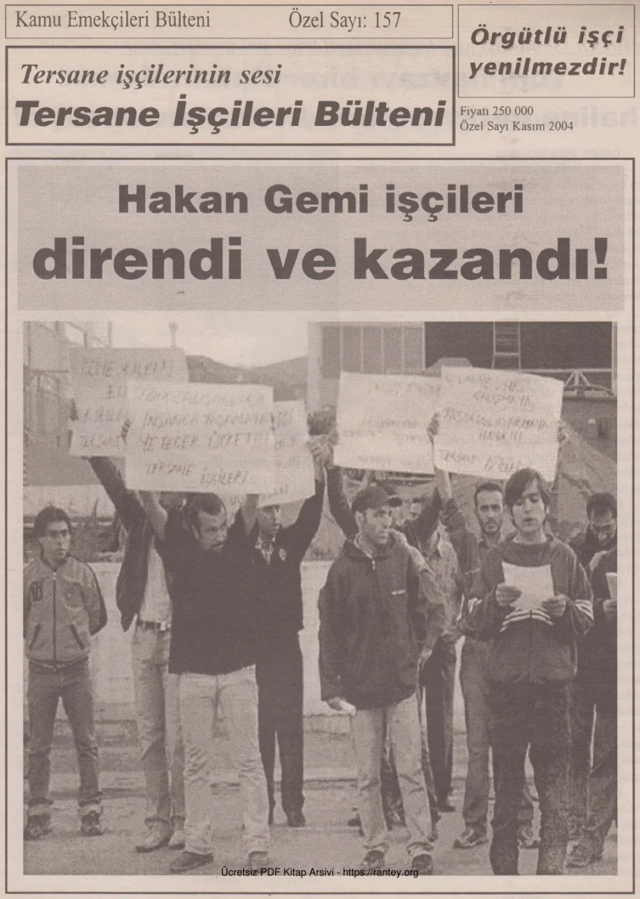Bülteni Kamu Emekçileri Bülteni Özel Sayı 157 Kasım 2004 kapak görseli
