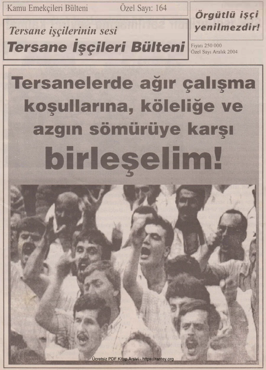 Bülteni Kamu Emekçileri Bülteni Özel Sayı 164 Aralık 2004 kapak görseli