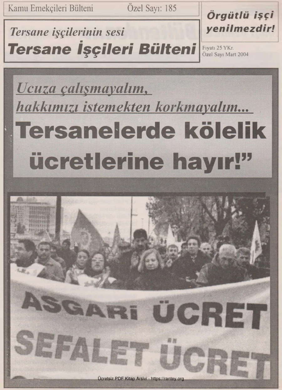 Bülteni Kamu Emekçileri Bülteni Özel Sayı 185 Mart 2005 kapak görseli