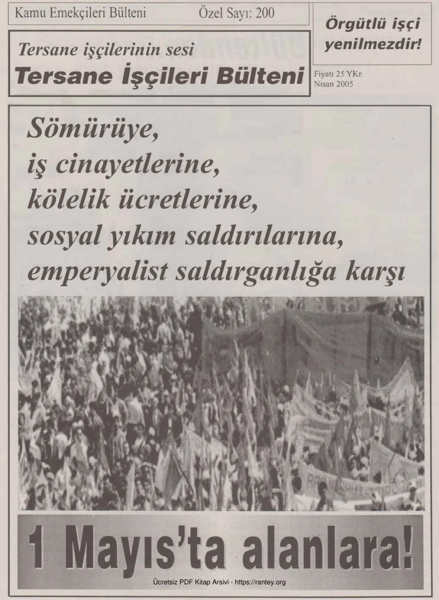 Bülteni Kamu Emekçileri Bülteni Özel Sayı 200 Nisan 2005 kapak görseli