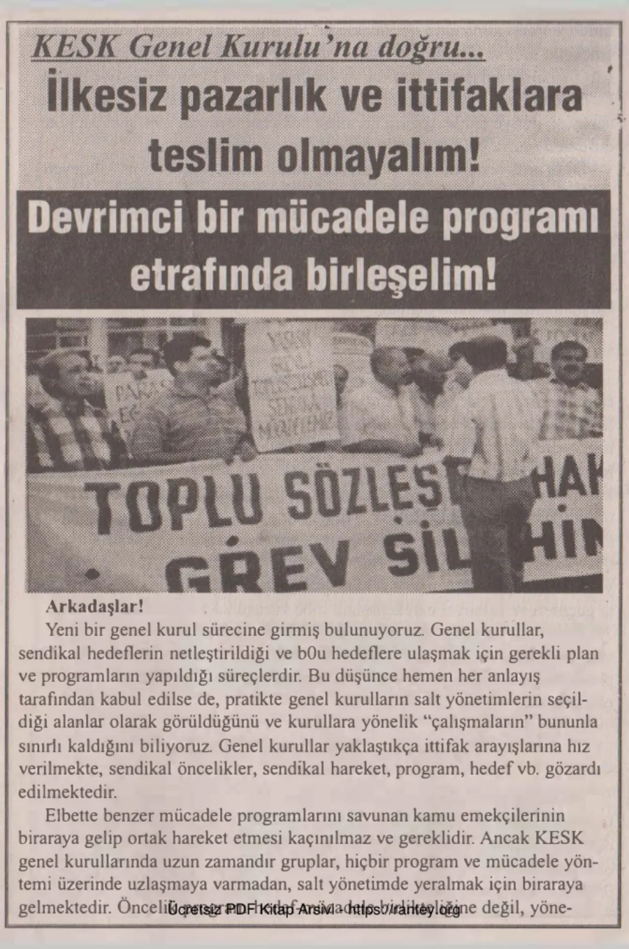 Bülteni Özel Sayı 179 Şubat 2005 KESK Genel Kuruluna Doğru kapak görseli