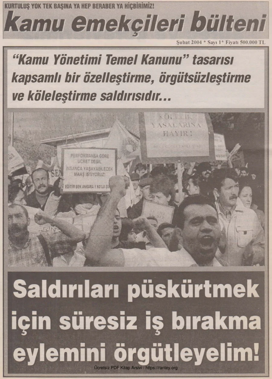 Bülteni Sayı 001 Şubat 2004 kapak görseli