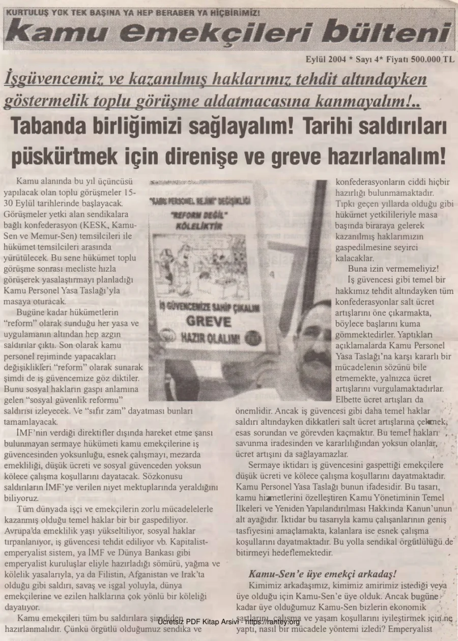 Bülteni Sayı 004 Eylül 2004 kapak görseli