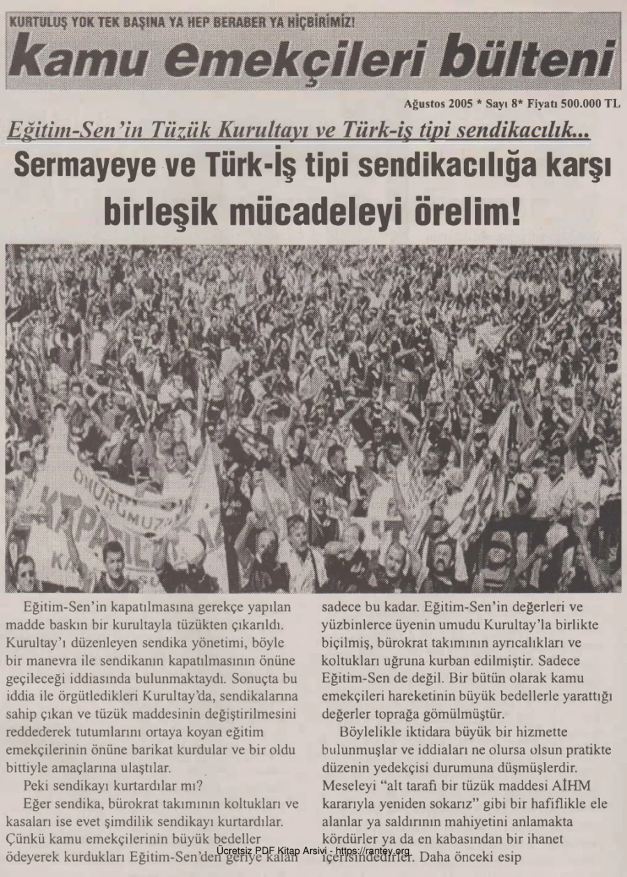 Bülteni Sayı 008 Ağustos 2005 kapak görseli
