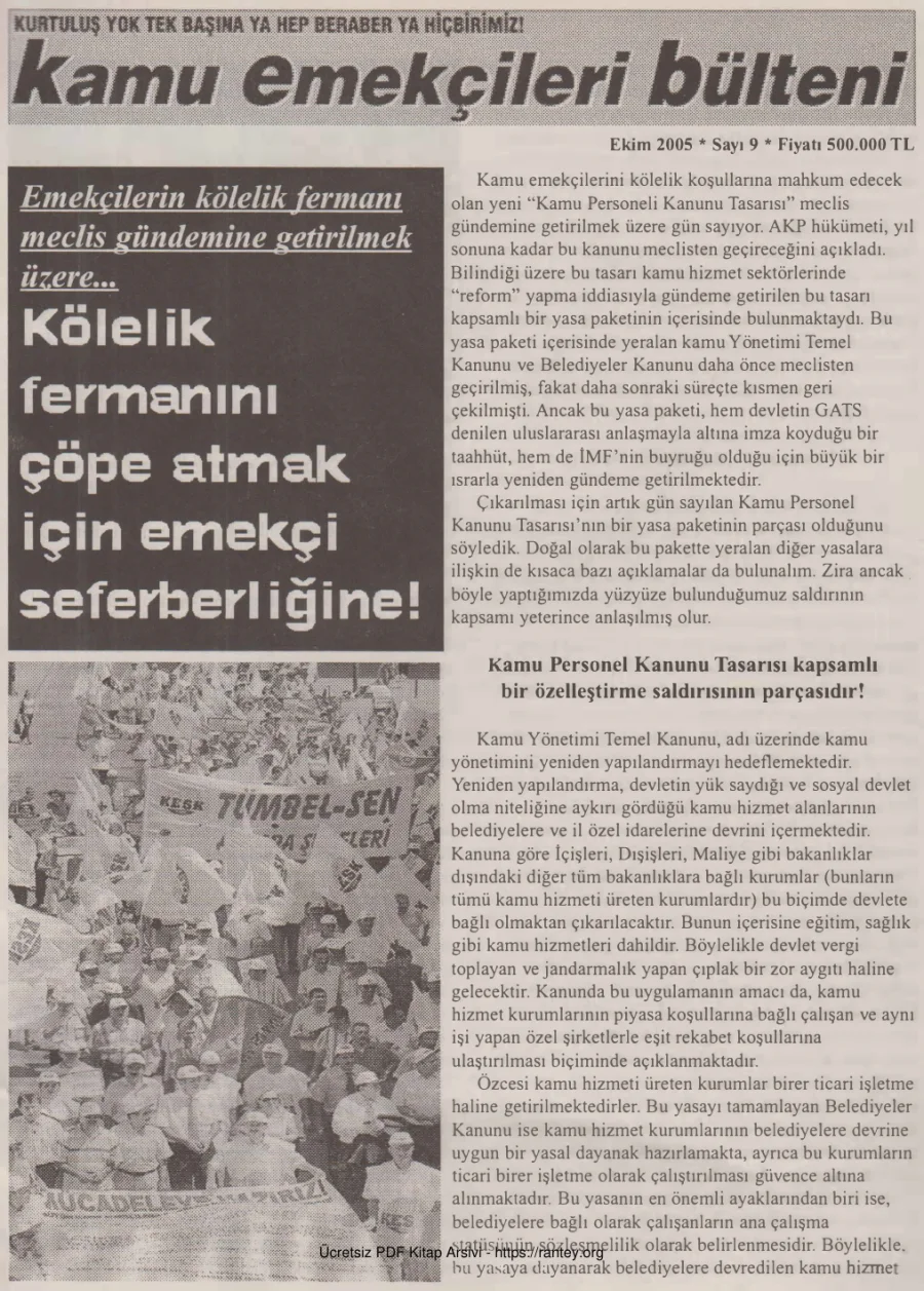 Bülteni Sayı 009 Ekim 2005 kapak görseli