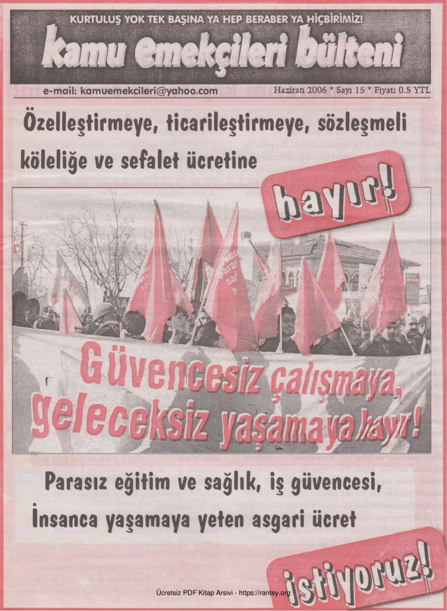 Bülteni Sayı 015 Haziran 2006 kapak görseli