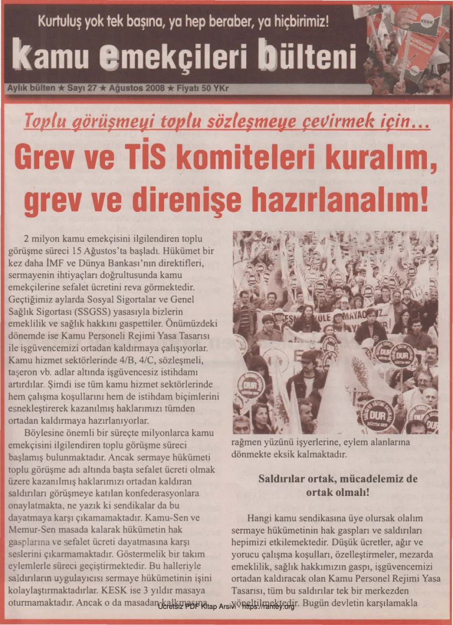 Bülteni Sayı 027 Ağustos 2008 kapak görseli