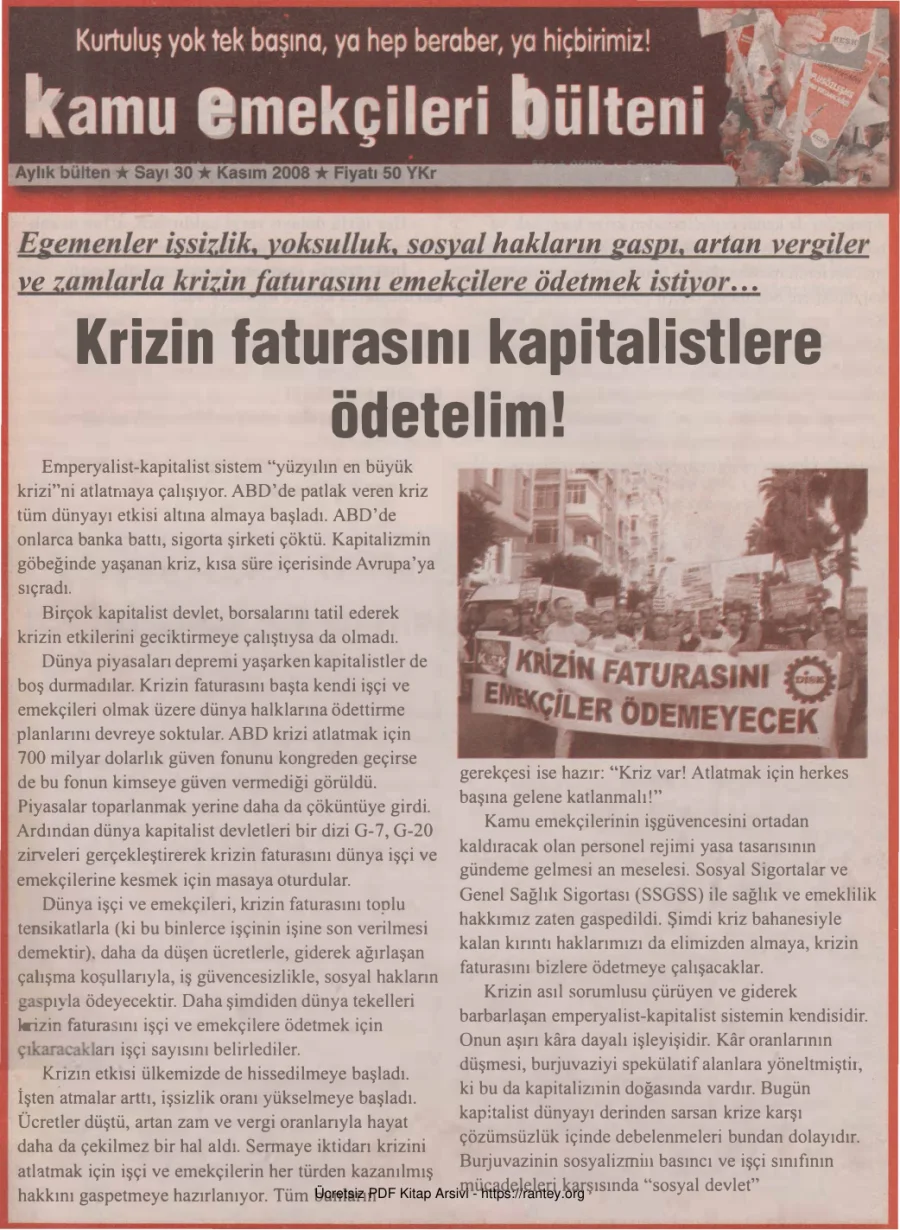 Bülteni Sayı 030 Kasım 2008 kapak görseli