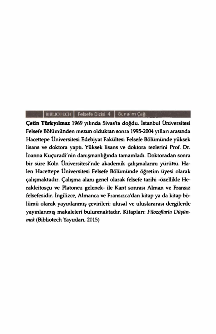 Bunalım Çağı Kierkegaard Marks Nietzsche Biblotech Yayınları kapak görseli