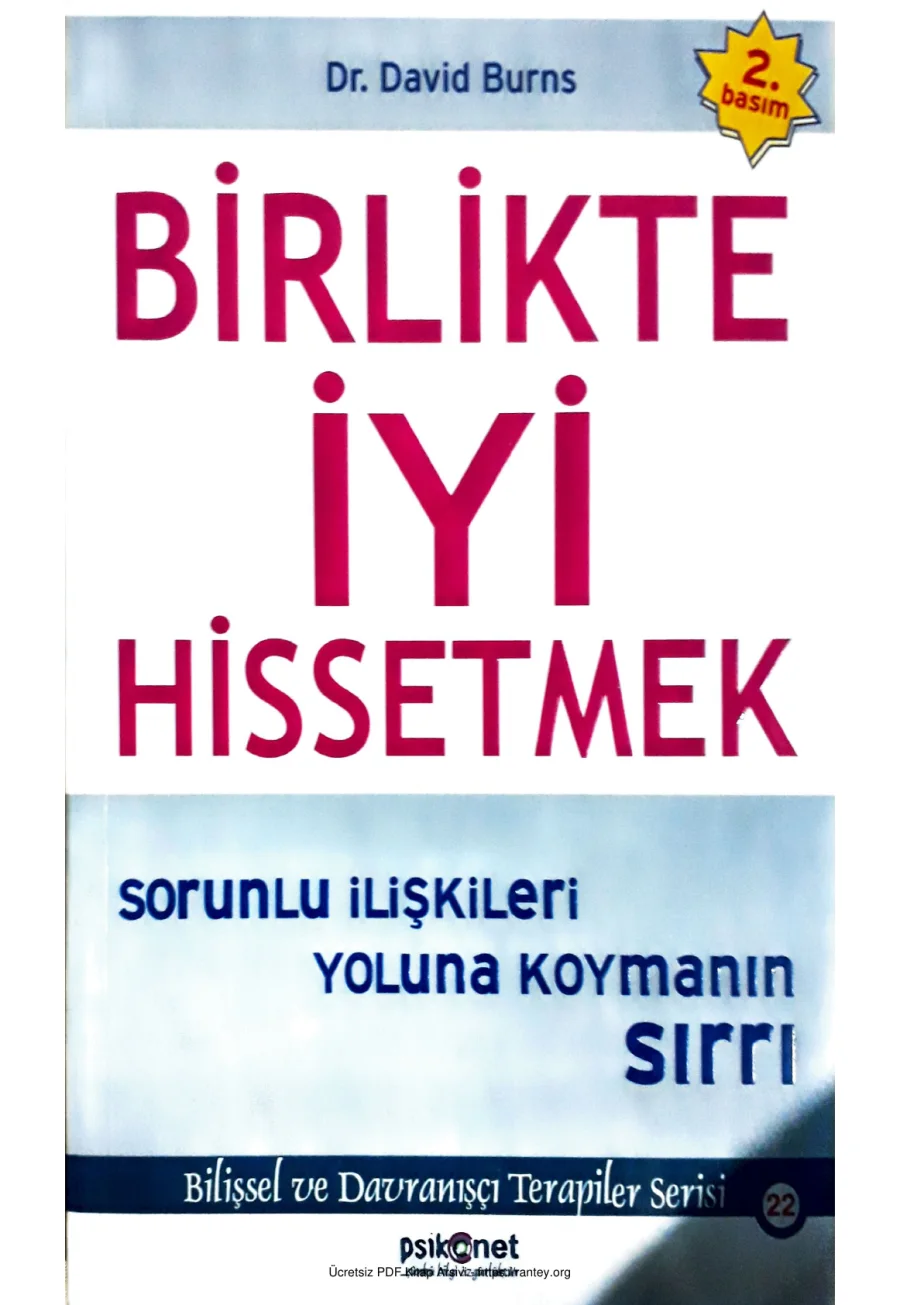 Burns Birlikte İyi Hissetmek Psikonet Yayınları kapak görseli