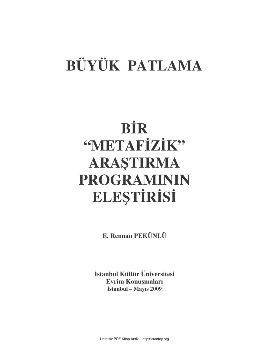 Büyük Patlama Metafizik kapak görseli