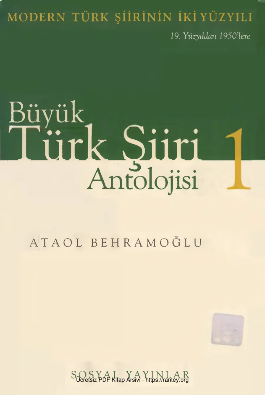 Büyük Türk Şiiri Antolojisi Cilt I kapak görseli