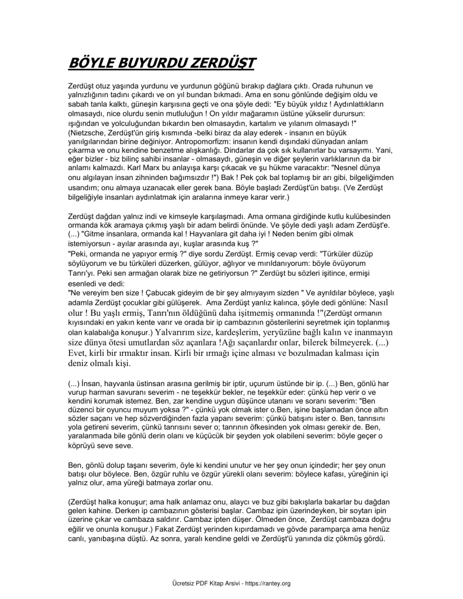 Buyurdu Zerdüşt kapak görseli