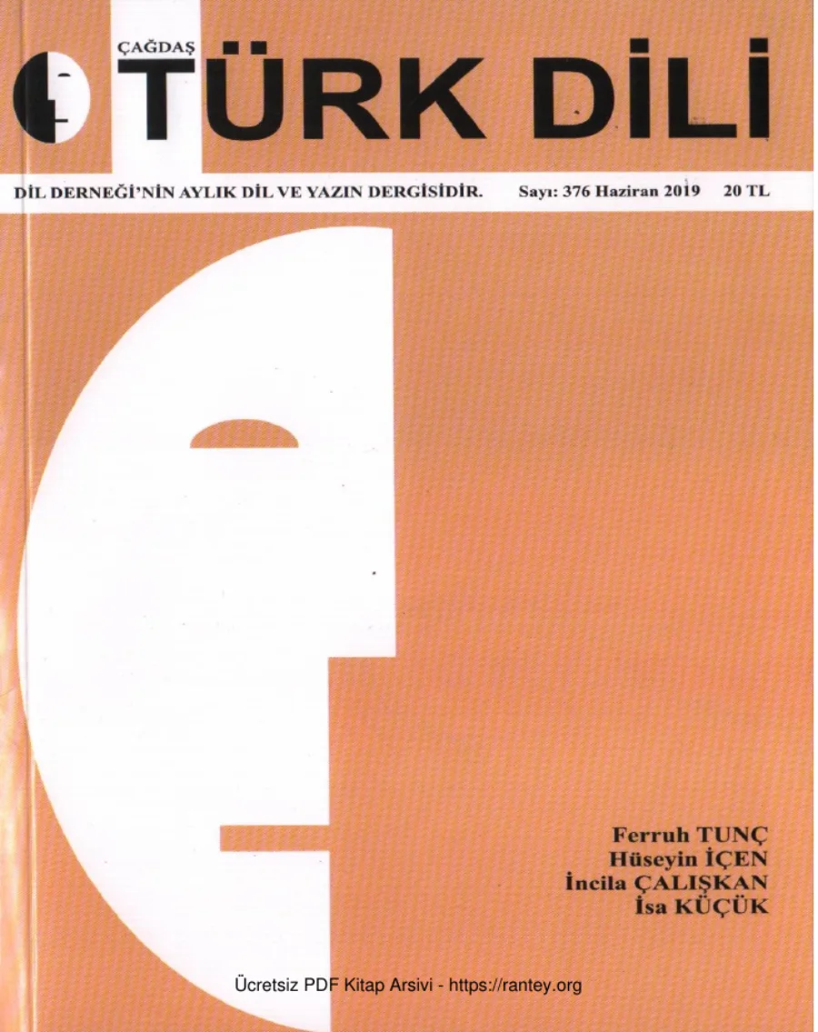 Çağdaş Türk Dili Sayı 376 Haziran 2019 kapak görseli