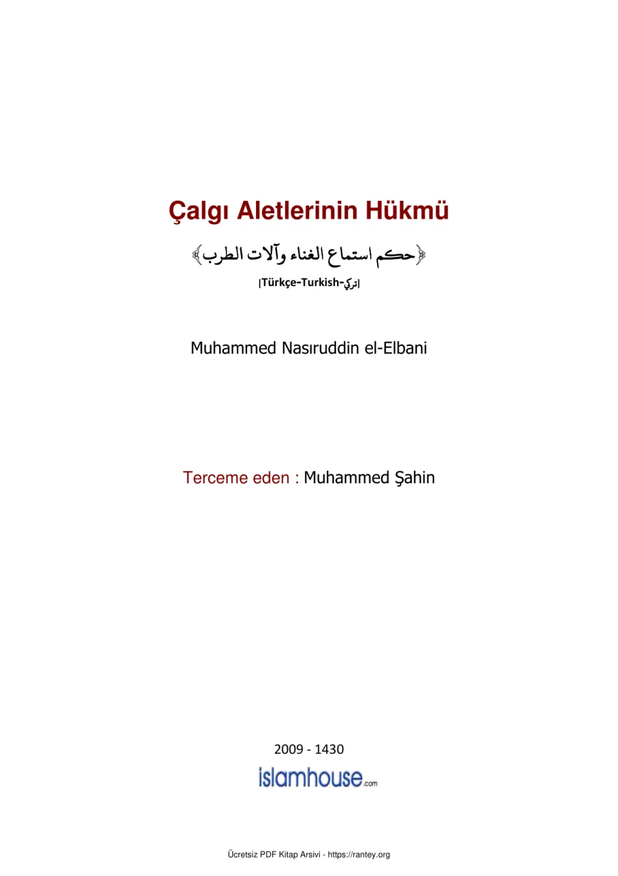 ÇALGI ALETLERI VE HUKUMLERI Ebu Abdulmumin Tekin Mıhçı kapak görseli