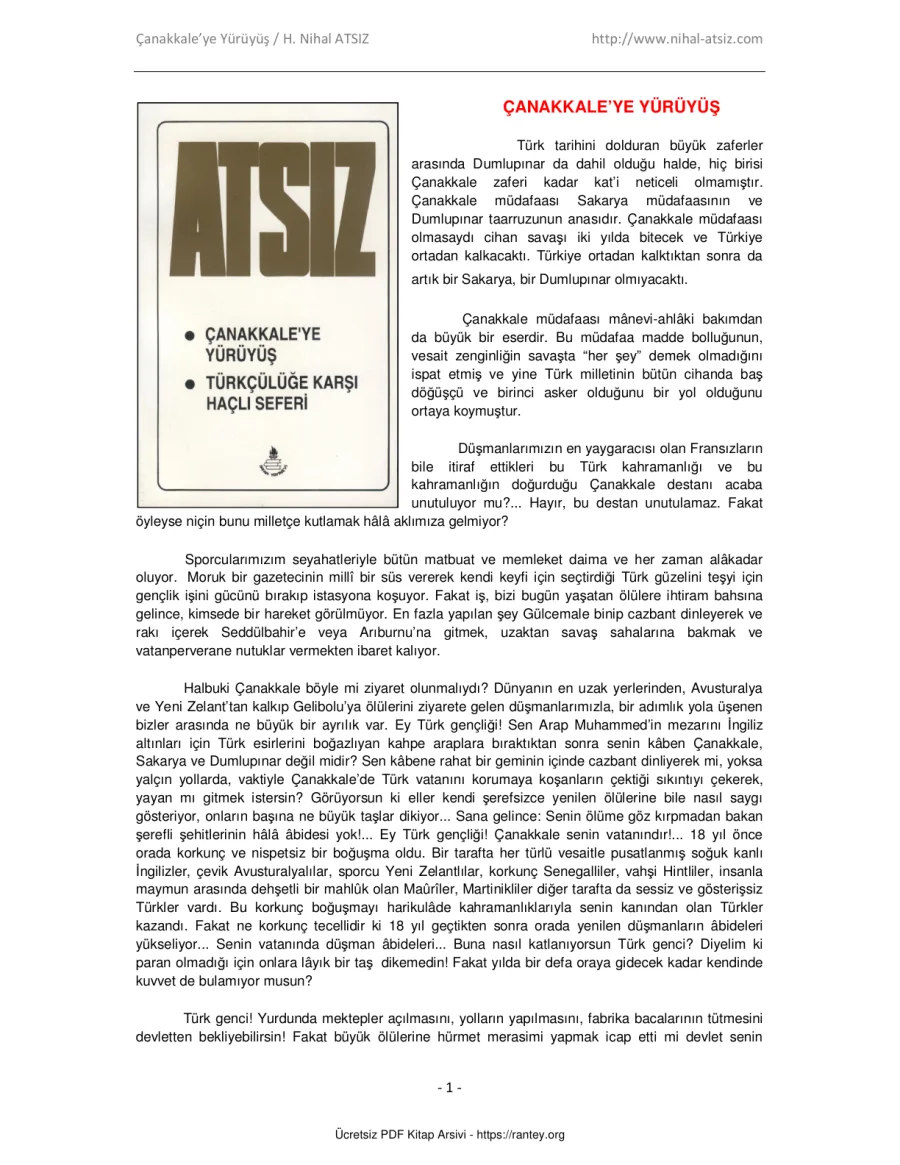 Çanakkaleye Yürüyüş kapak görseli
