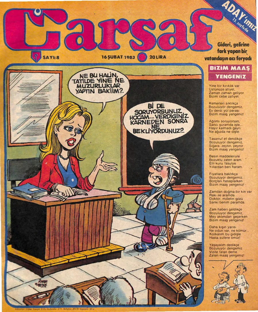 Çarşaf 1983 08 kapak görseli