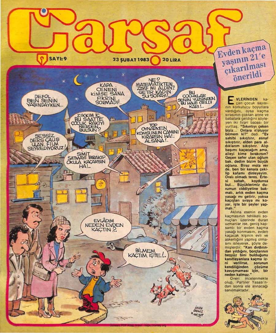 Çarşaf 1983 09 kapak görseli