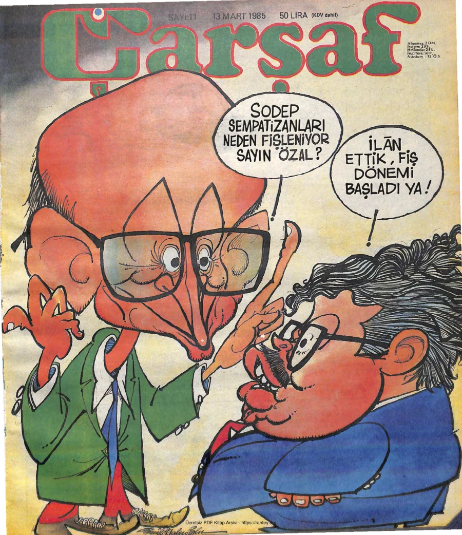 Çarşaf 1985 11 kapak görseli