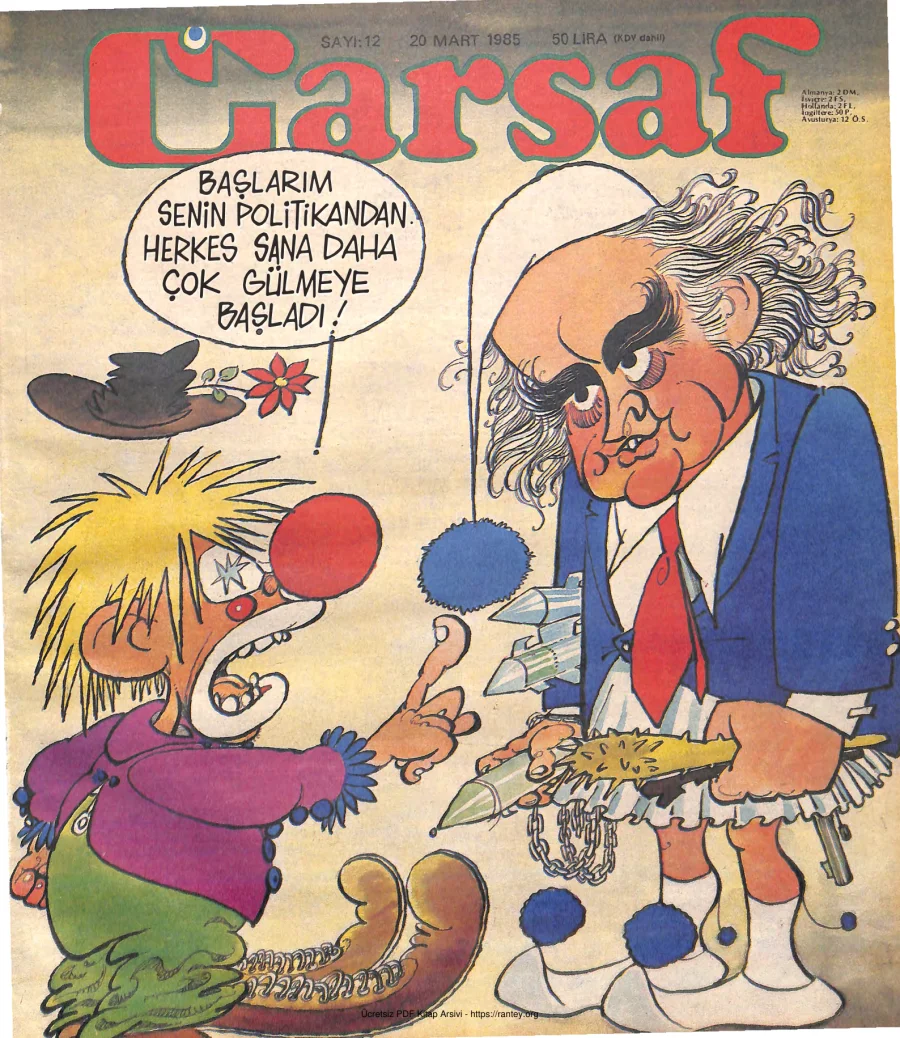 Çarşaf 1985 12 kapak görseli