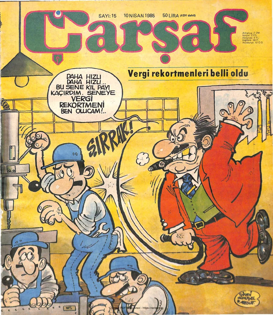 Çarşaf 1985 15 kapak görseli