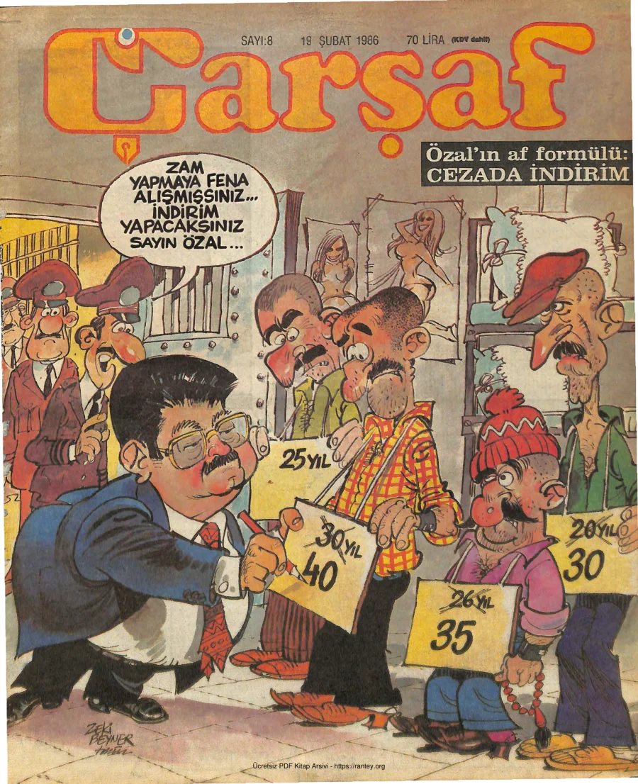 Çarşaf 1986 08 kapak görseli