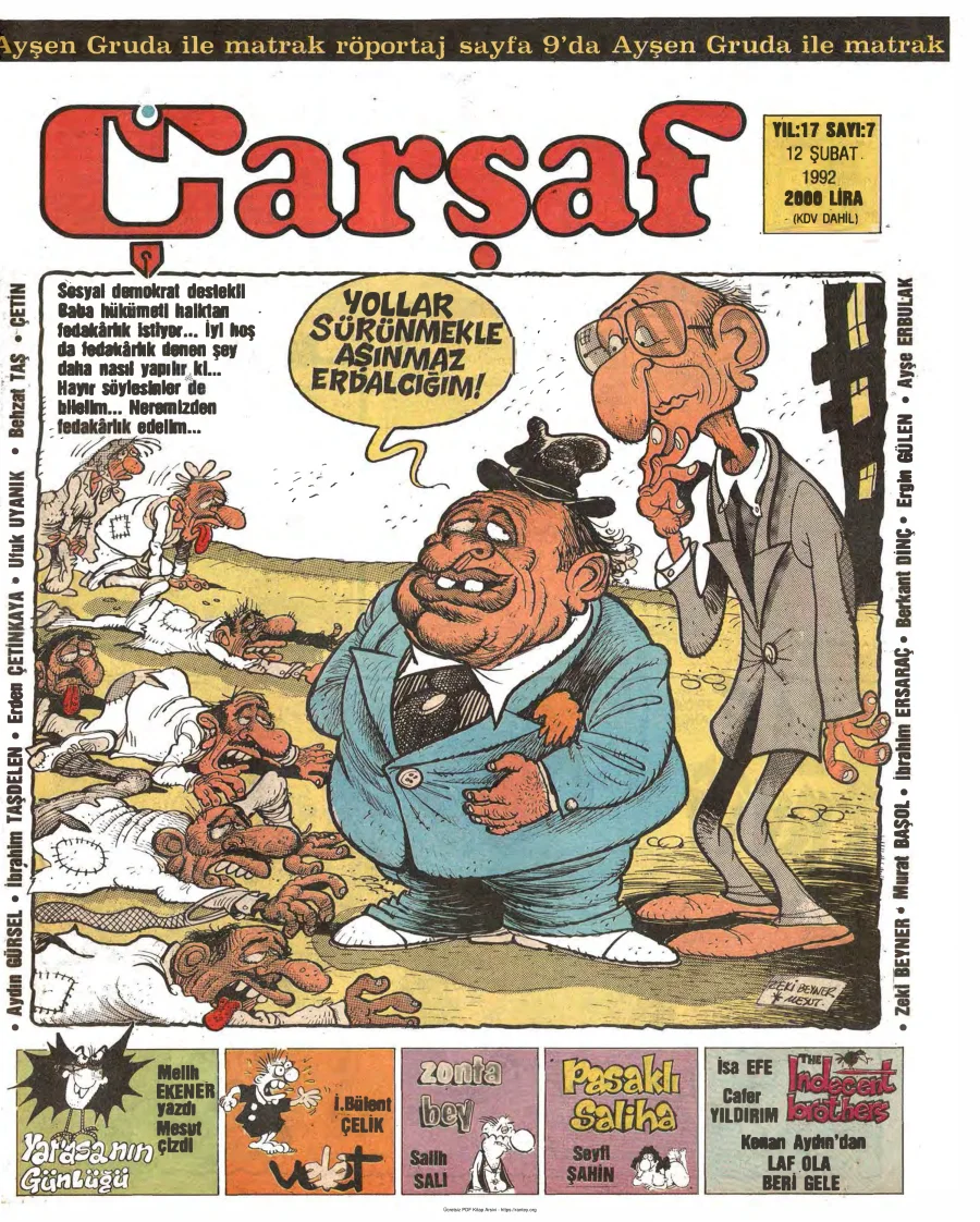 Çarşaf 1992 07 kapak görseli