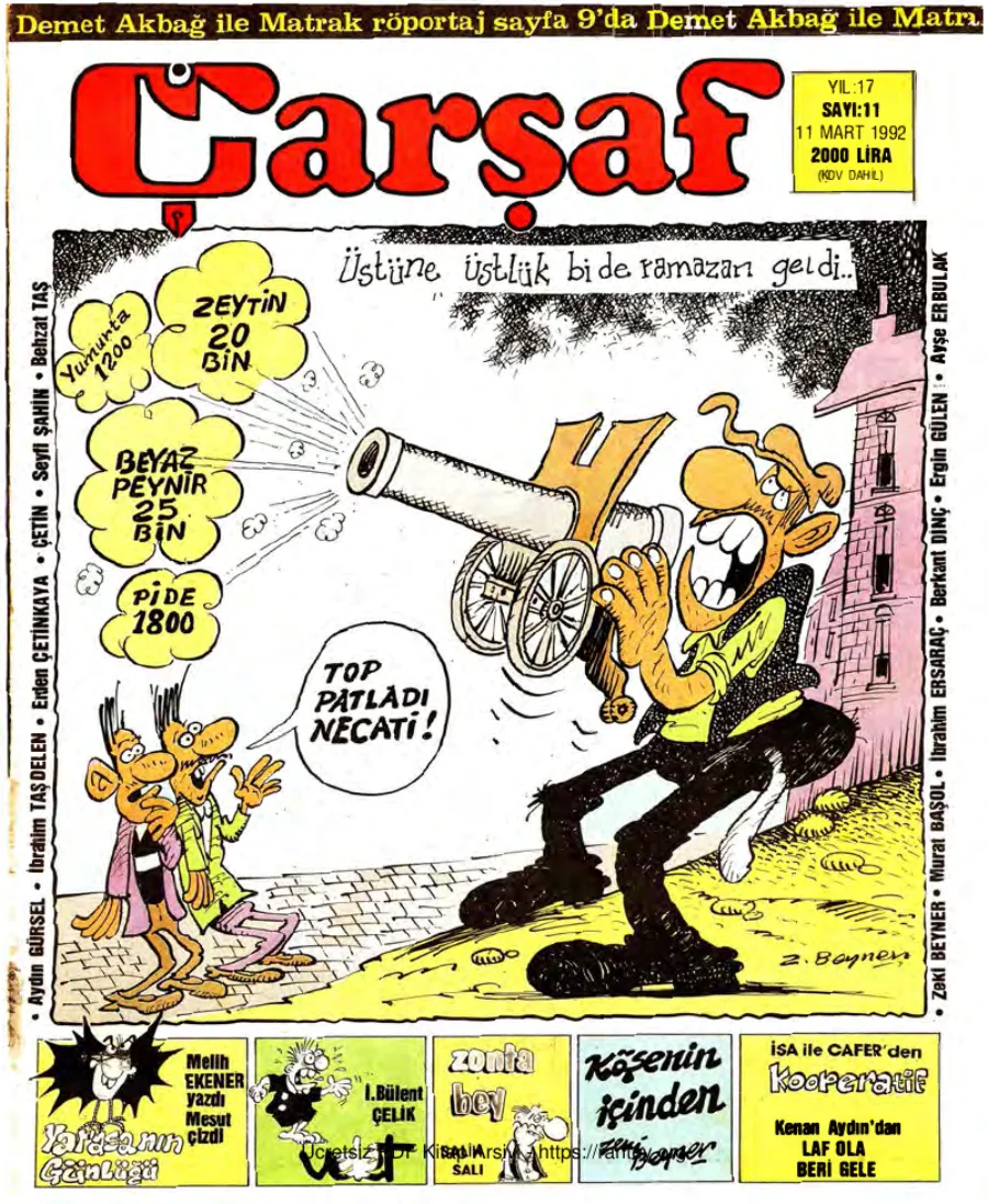 Çarşaf 1992 11 kapak görseli
