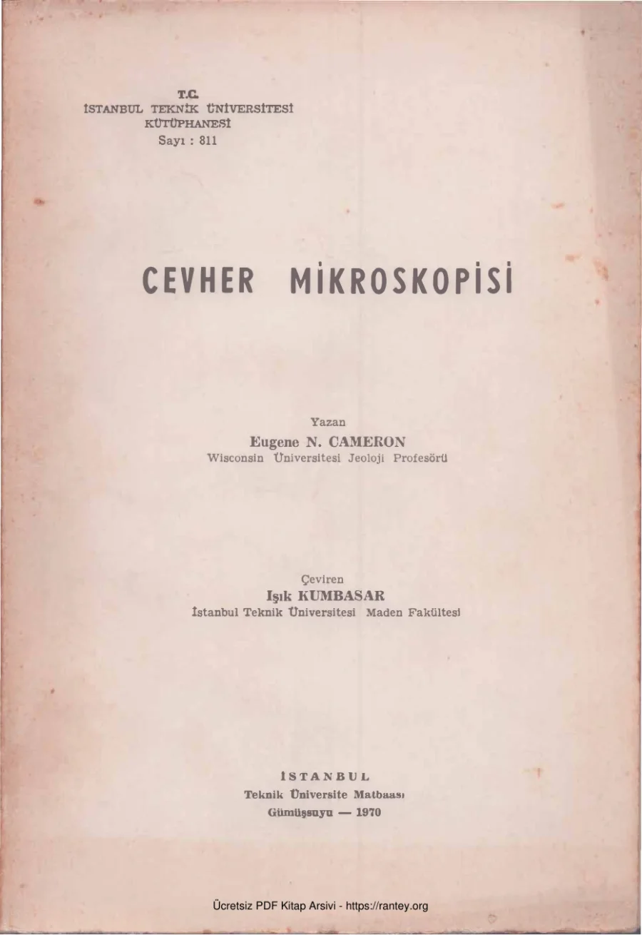 Cevher Mikroskopisi İTÜ Yayınları kapak görseli