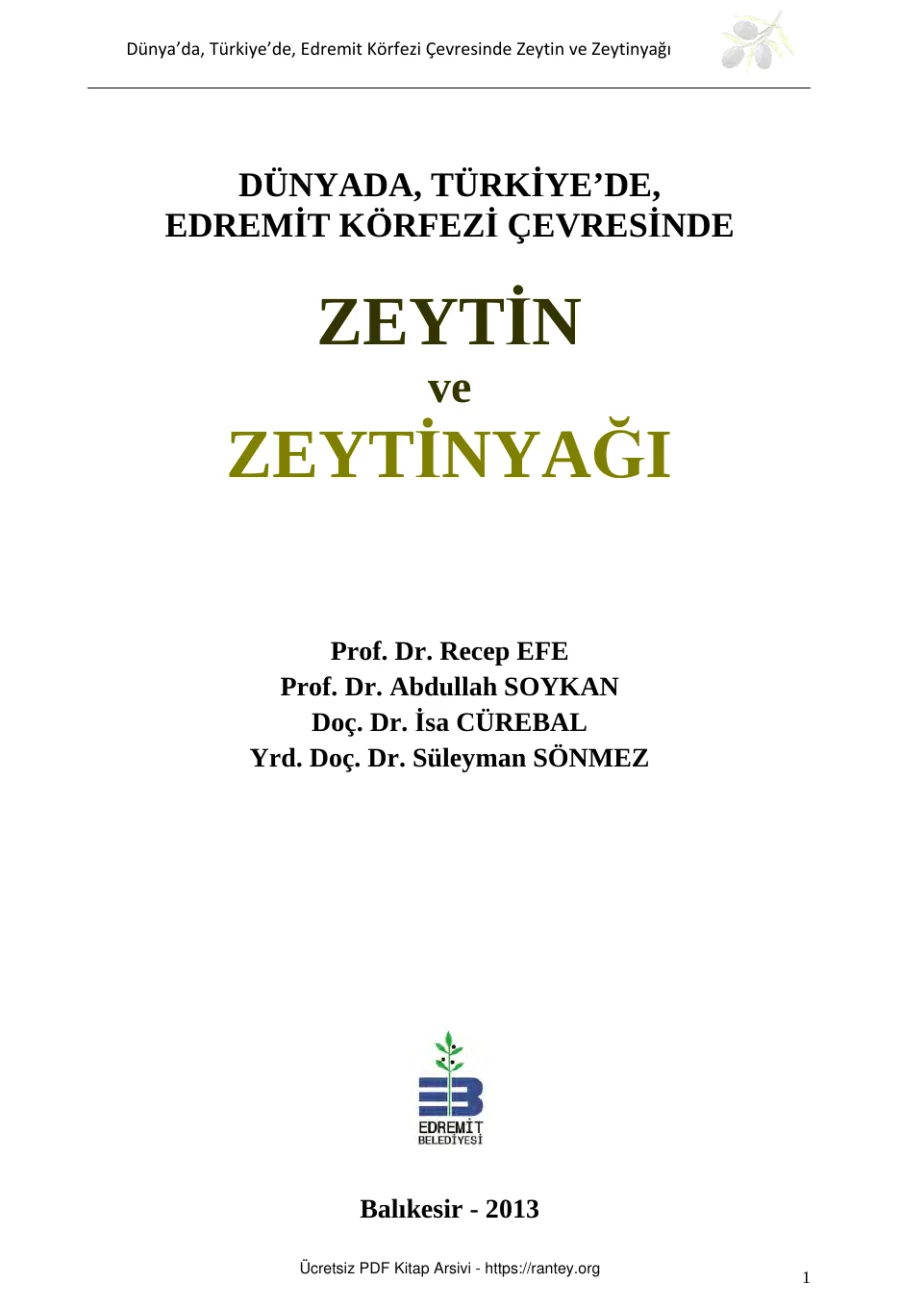 Çevresinde Zeytin ve Zeytinyağı kapak görseli
