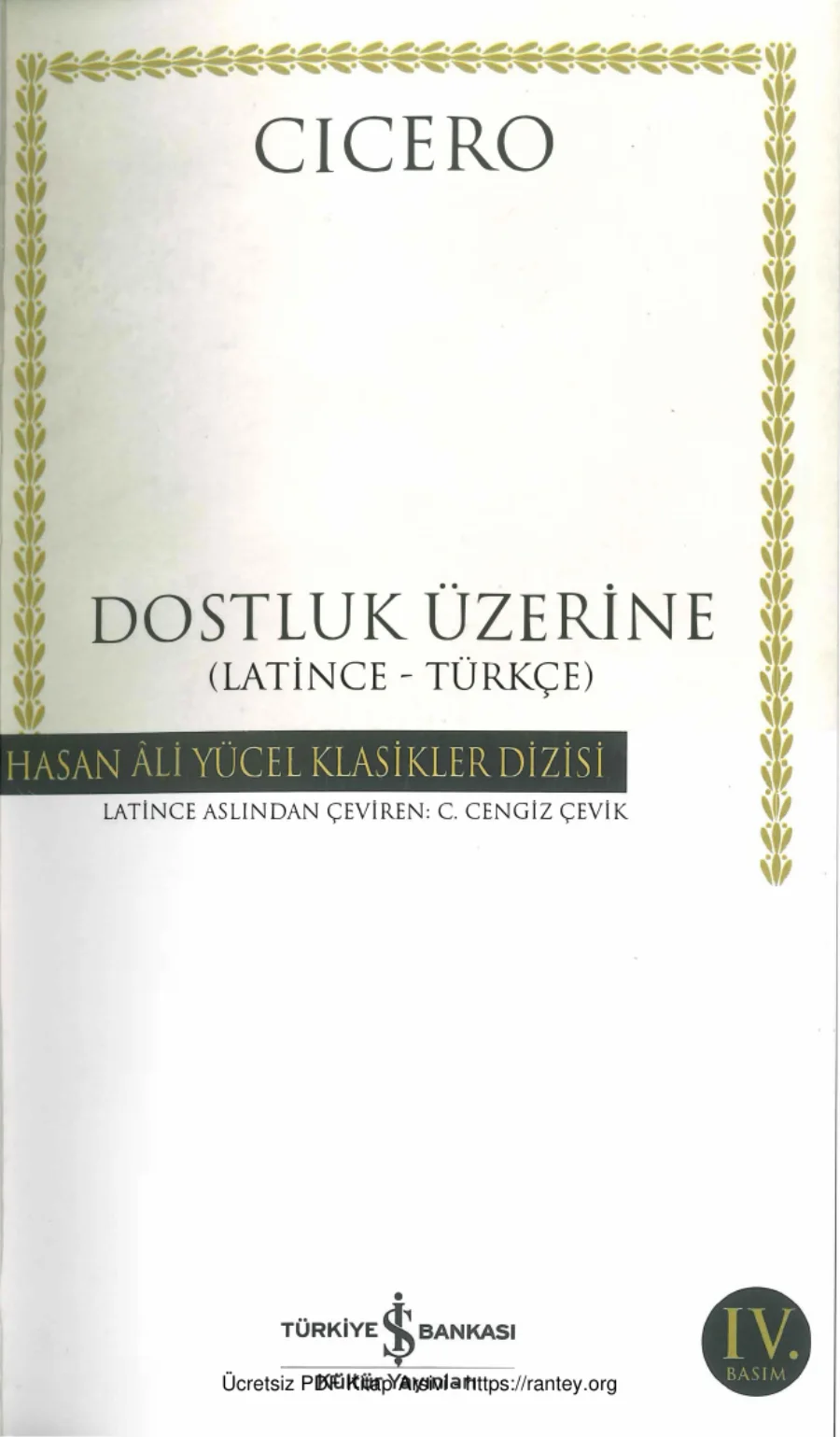 Cicero Dostluk Üzerine kapak görseli