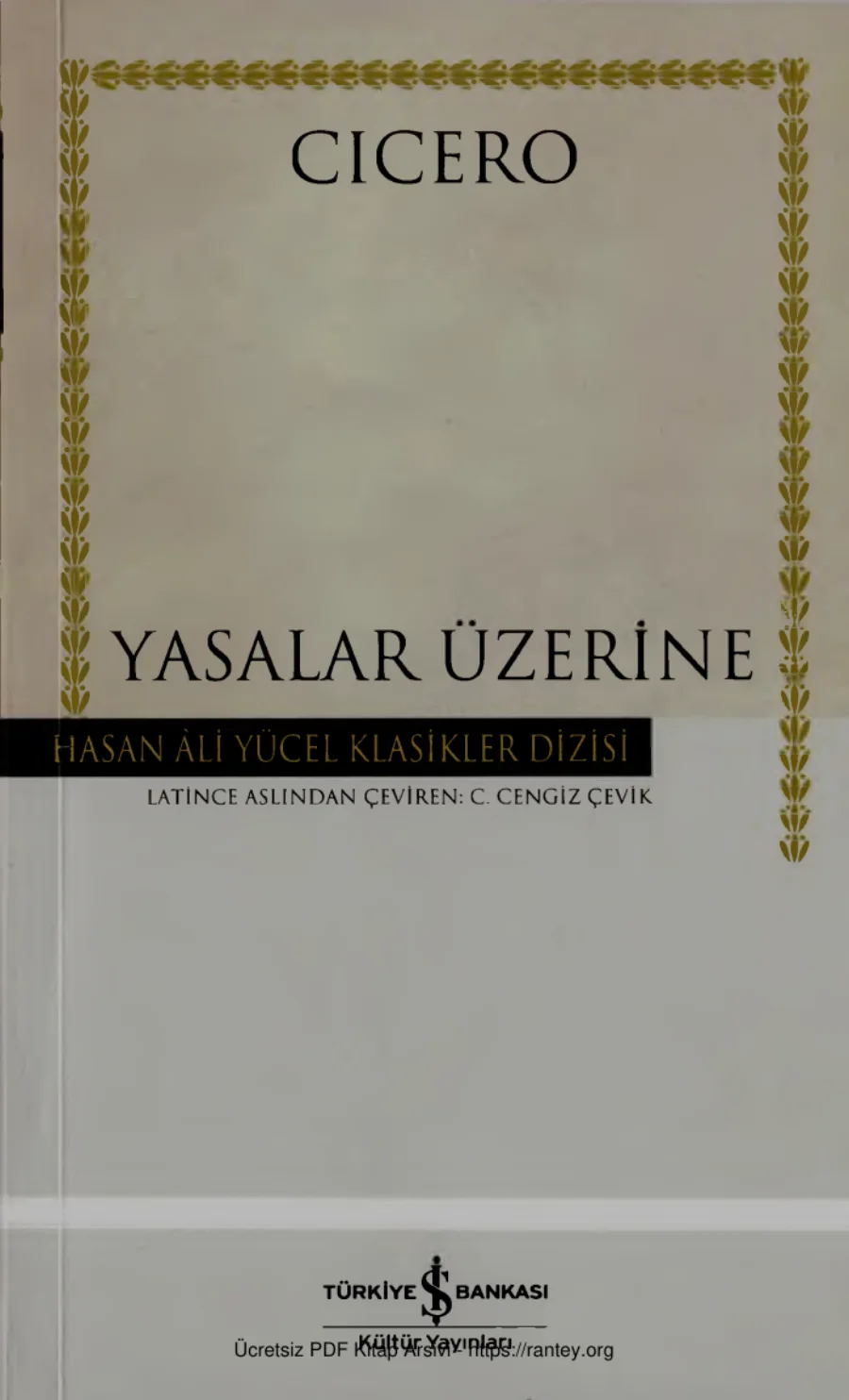 Cicero Yasalar Üzerine kapak görseli