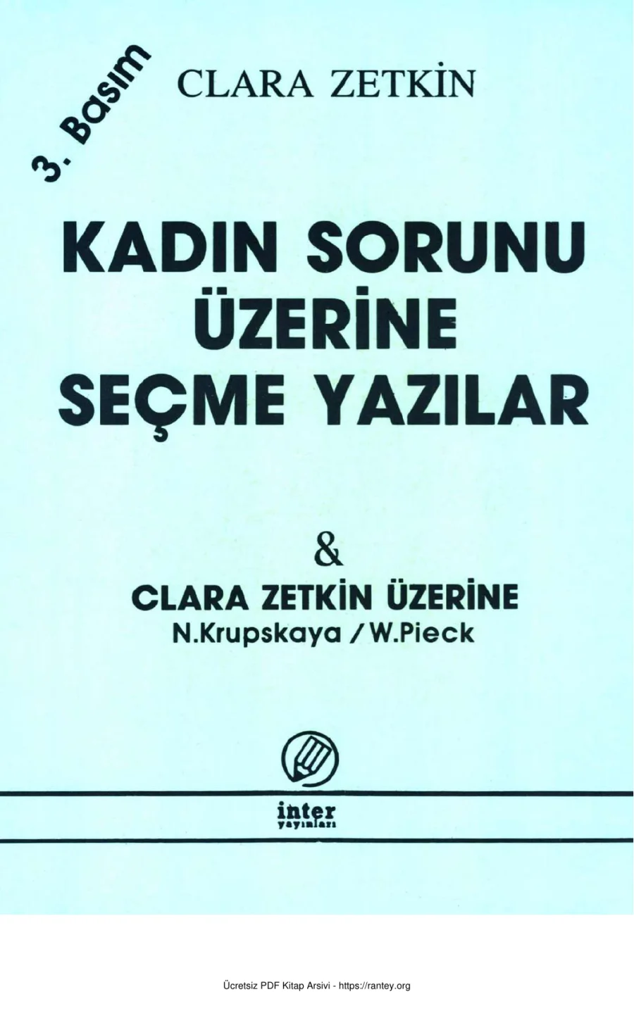 Clara Zetkin Kadın Sorunu Üzerine Seçme Yazılar kapak görseli