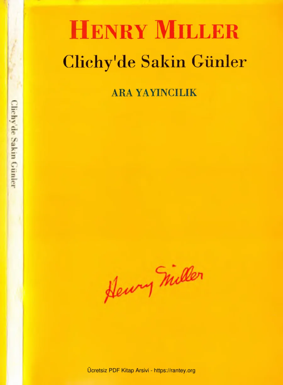 Clichyde Sakin Günler kapak görseli